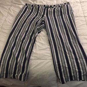 Lane Bryant Navy and White Striped Pant